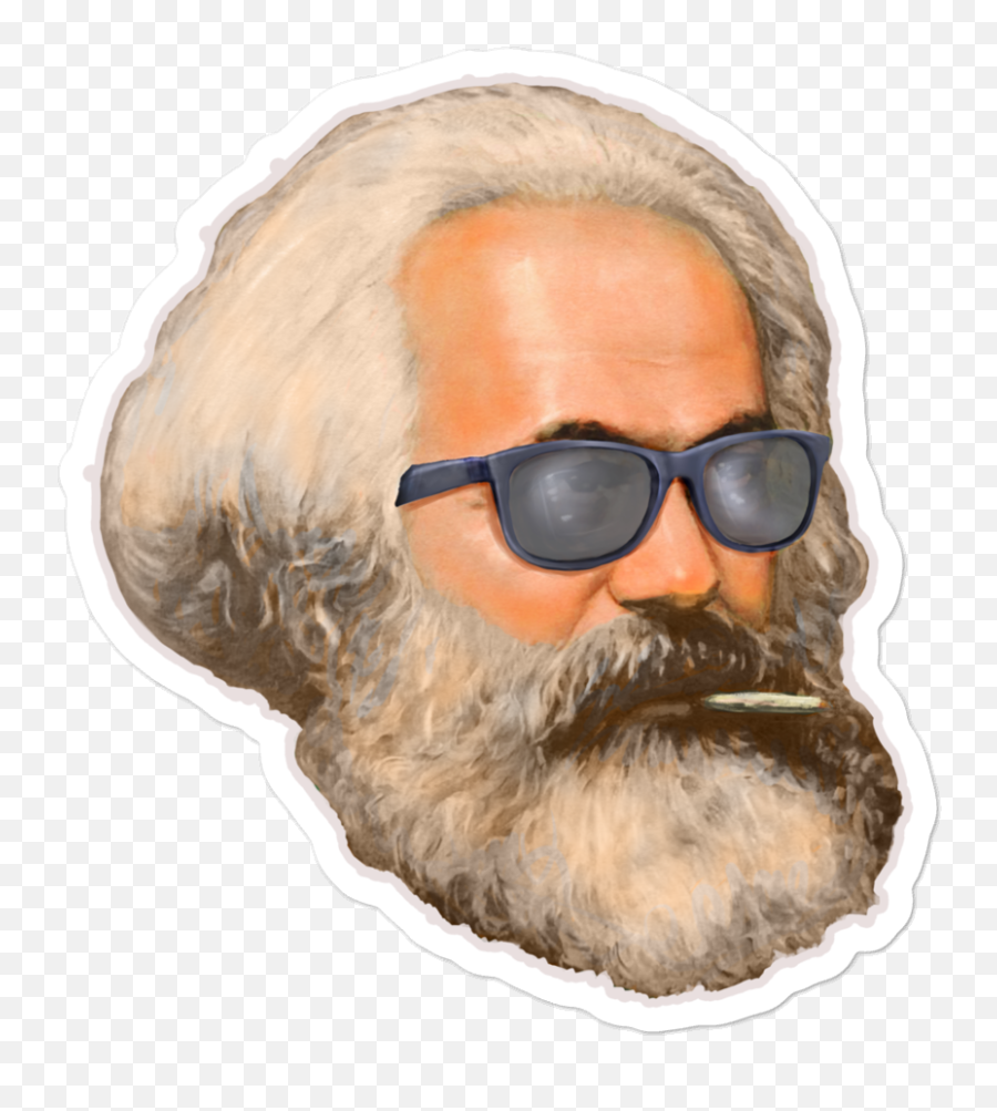 Karl Marx Smoking A Fatty Sticker - Portrait Of Karl Marx Png,Karl Marx Png