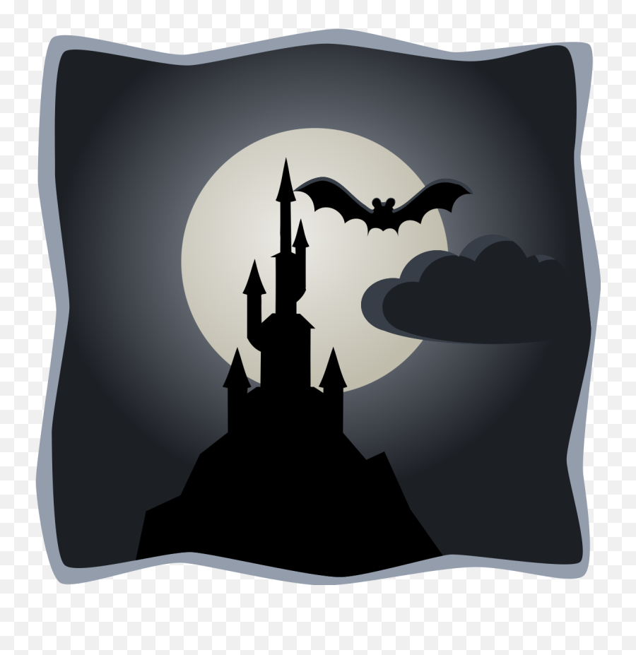 Spooky Castle In Full Moon - Spooky Clipart Png,Moon Silhouette Png