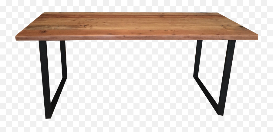 Reclaimed Wood Table With U - Shaped Legs Transparent Wooden Desk Png,Desk Transparent