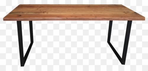 Reclaimed Wood Table With U - Shaped Legs Transparent Wooden Desk Png,Desk Transparent