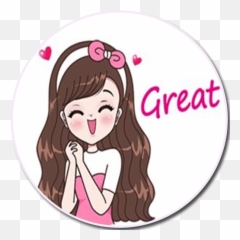 Stiker Cewek Cantik Imut Gemesin - png