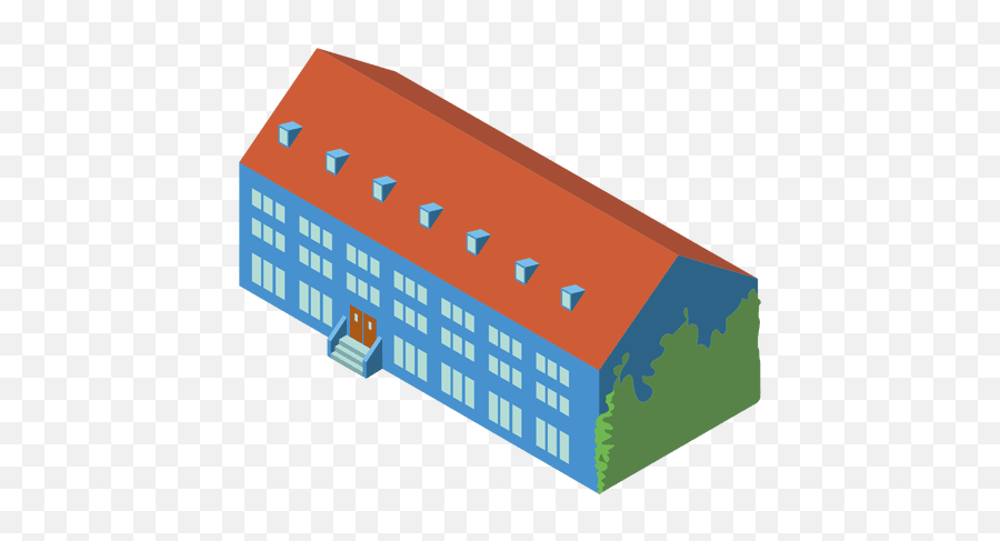 3d Isometric School Building - Isometric 3d Building Png,Building Png