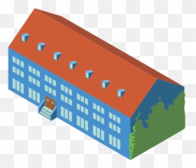 3d Isometric School Building - Png