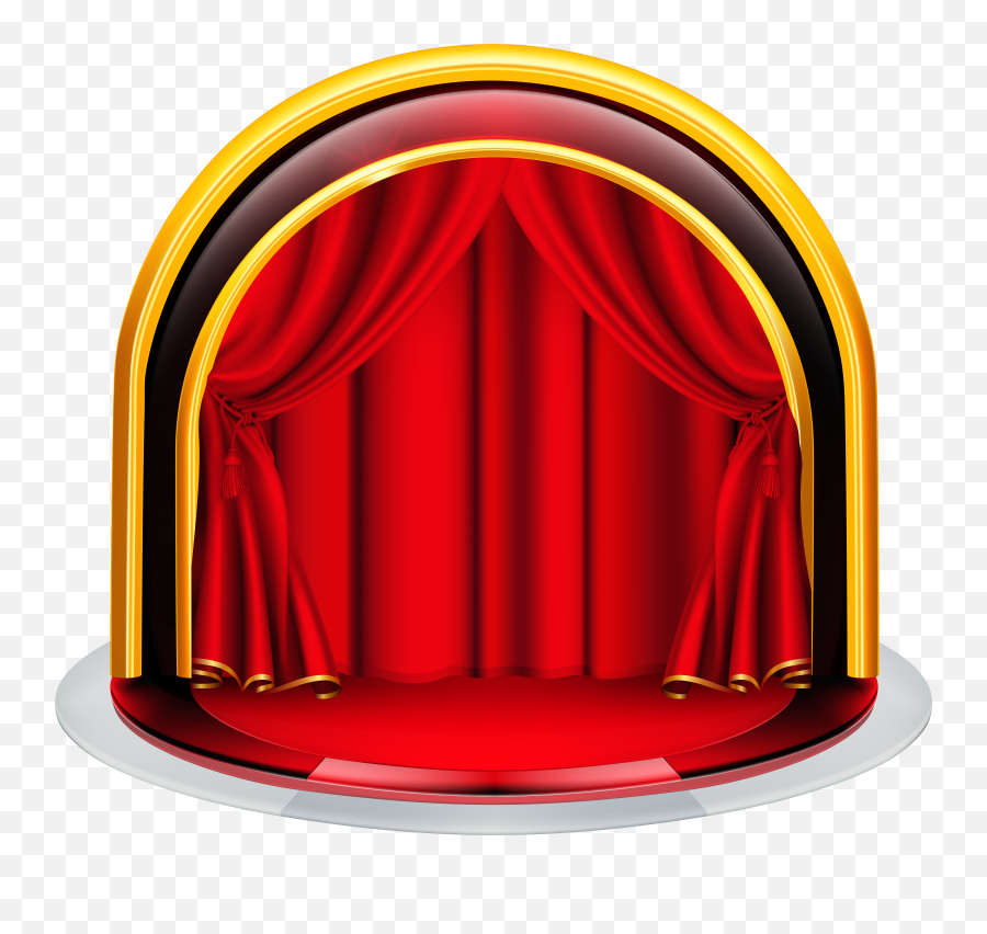 Stage Icon Transparent Background - Clip Art Library Red Curtains Theater Clipart Png,Curtain Icon