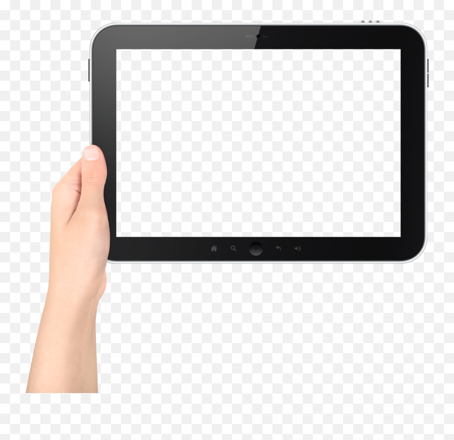 One Hand Holding Tablet Transparent Png - Ipad In Hand Png,Hand Holding Png