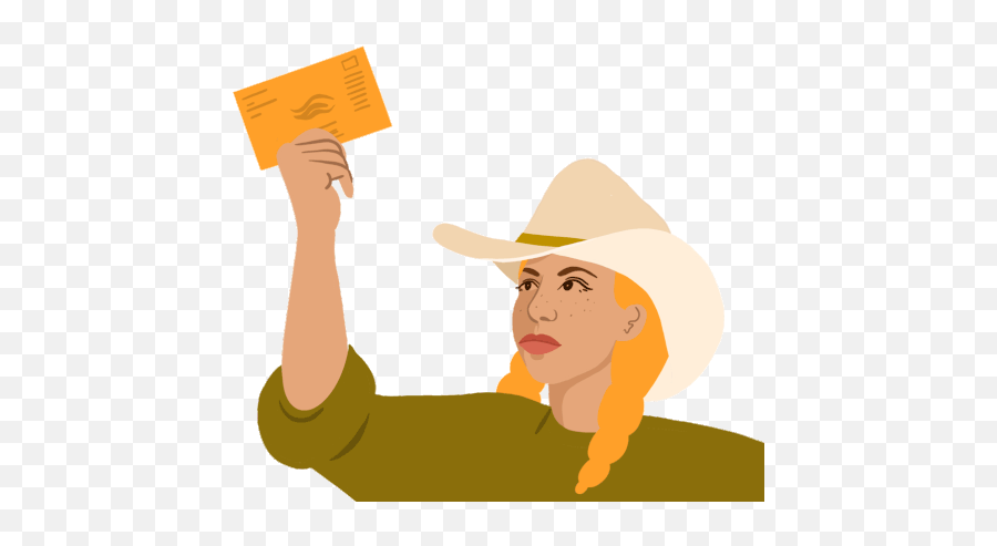 Mail In Voting Cowgirl Sticker - Mail In Voting Cowgirl Costume Hat Png,Cowgirl Icon