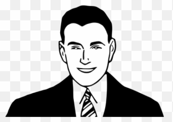 Smiling Businessman Vector Public Domain Vectors - Face Man Clipart Black And White png