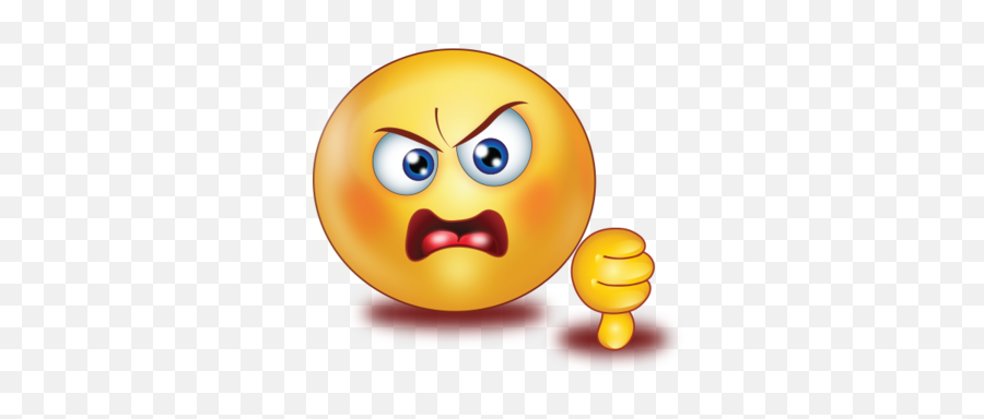 Angry Dislike Thumb Down Emoji - Smiley Dislike Png,Facebook Angry Png