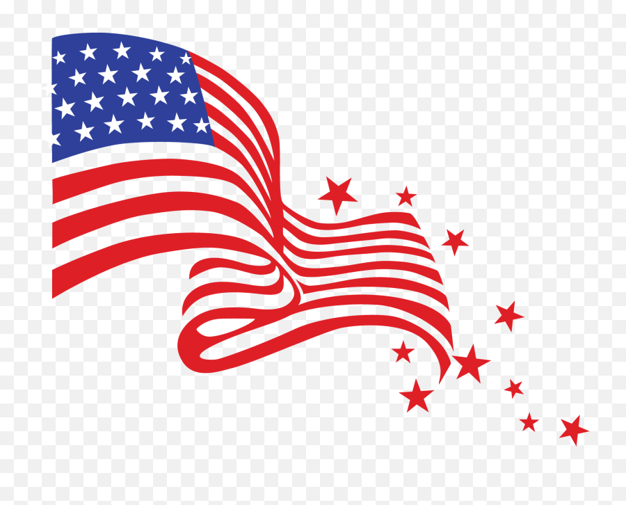 Free Waving Flag Png Download - 4th Of July Flag Clipart,American Flag Waving Png