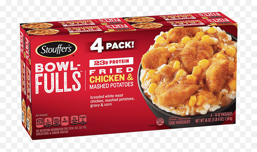 Bowl - Fulls Fried Chicken And Mashed Potatoes Bowl Frozen 4 Pk U2022 Thirstyrun Png,Mashed Potatoes Png
