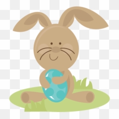 Bunny Svg Easter Spring Clipart Funny - Bunny Holding An Easter Egg Png,Chocolate Bunny Png