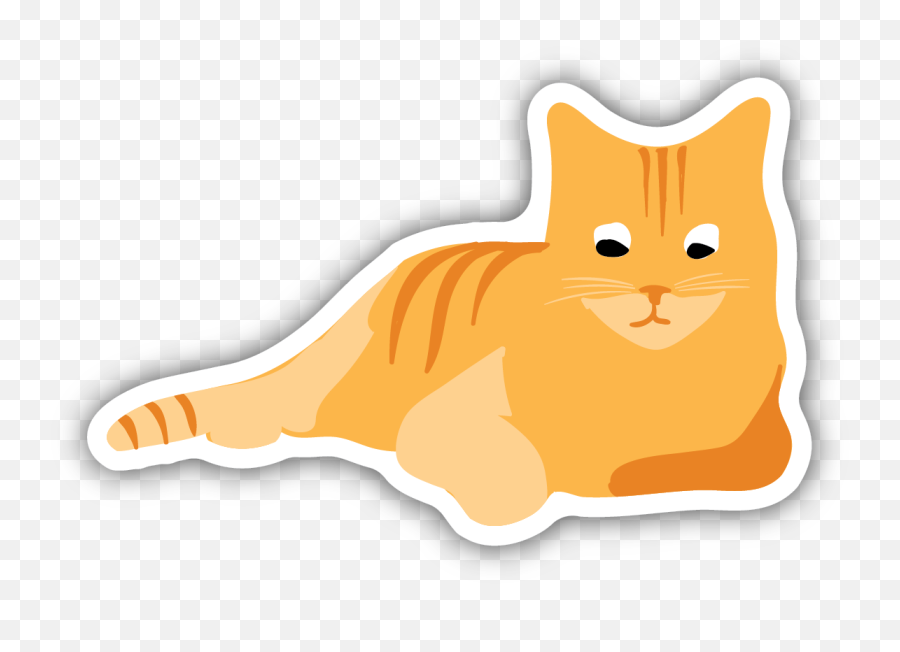 Orange Cat Sticker - Asian Png,Orange Cat Png