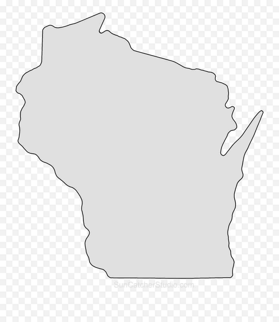 Wisconsin Map Outline Png Shape State - Wisconsin Silhouette,Art Transparent