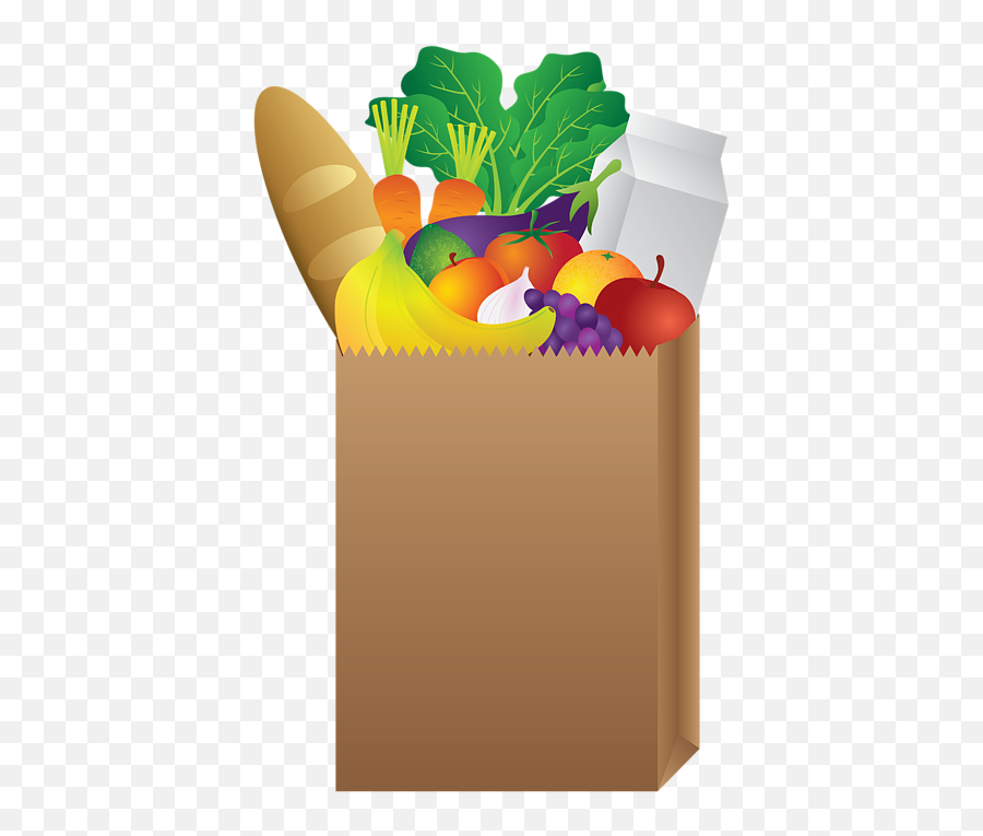 Grocery Clipart Bag Fruit Transparent - Cartoon Grocery Bag Png,Groceries Png