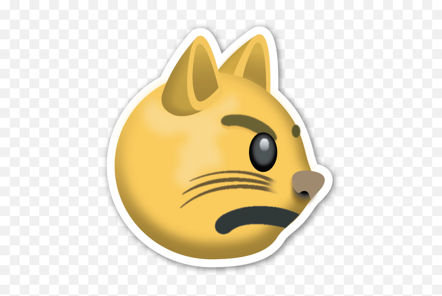 Grumpy Cat Emoji Sticker Whatsapp - Face Cat Sticker Png Whatsapp Cat Emoji,Grumpy Png