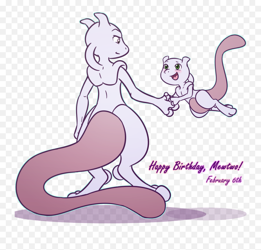 Happy Birthday Mewtwo U2014 Weasyl - Mew And Baby Mewtwo Png,Mewtwo Png