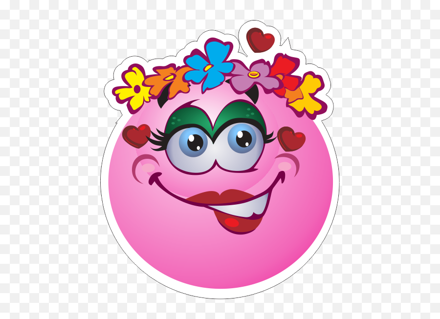 Flower Girl Emoji Decal - Emoticon Png,Girl Emoji Png