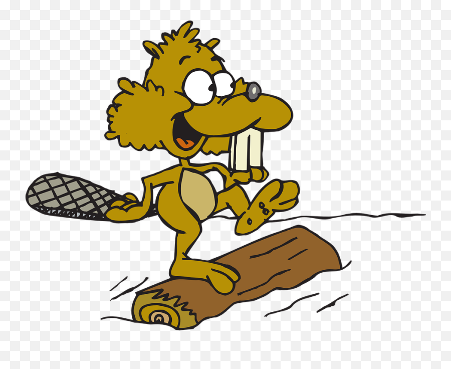 Water Beaver Log - Free Vector Graphic On Pixabay Beaver On Log Clipart Png,Beaver Png