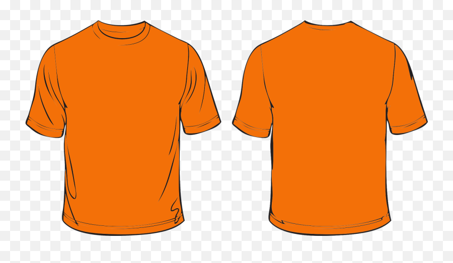 T Shirt Png - Orange Clipart Tshirt Orange Round Neck T Orange Shirt Front And Back Png,T Shirt Clipart Png