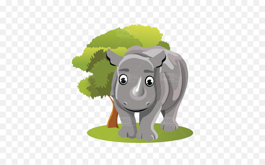 Rhinoceros Image Png - Photo 905 Pngfilenet Free Png Animal In Jungle Illustration Vector,Rhinoceros Png