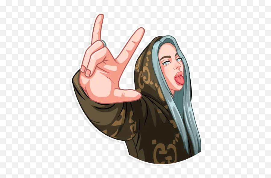 Billie Eilish Whatsapp Stickers - Billie Eilish Telegram Stickers Png,Billie Eilish Png