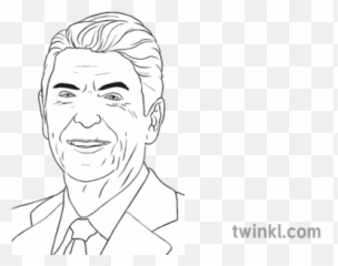 Ronald Reagan Black And White - Sheikh Mohammed Black And White Png,Ronald Reagan Png