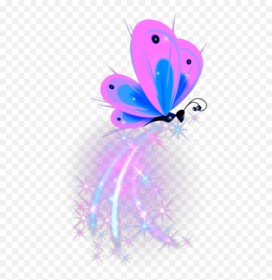 Ftestickers Butterfly Sparkle Pink Purple - Pink Sparkle Girly Png,Butterfly Emoji Png