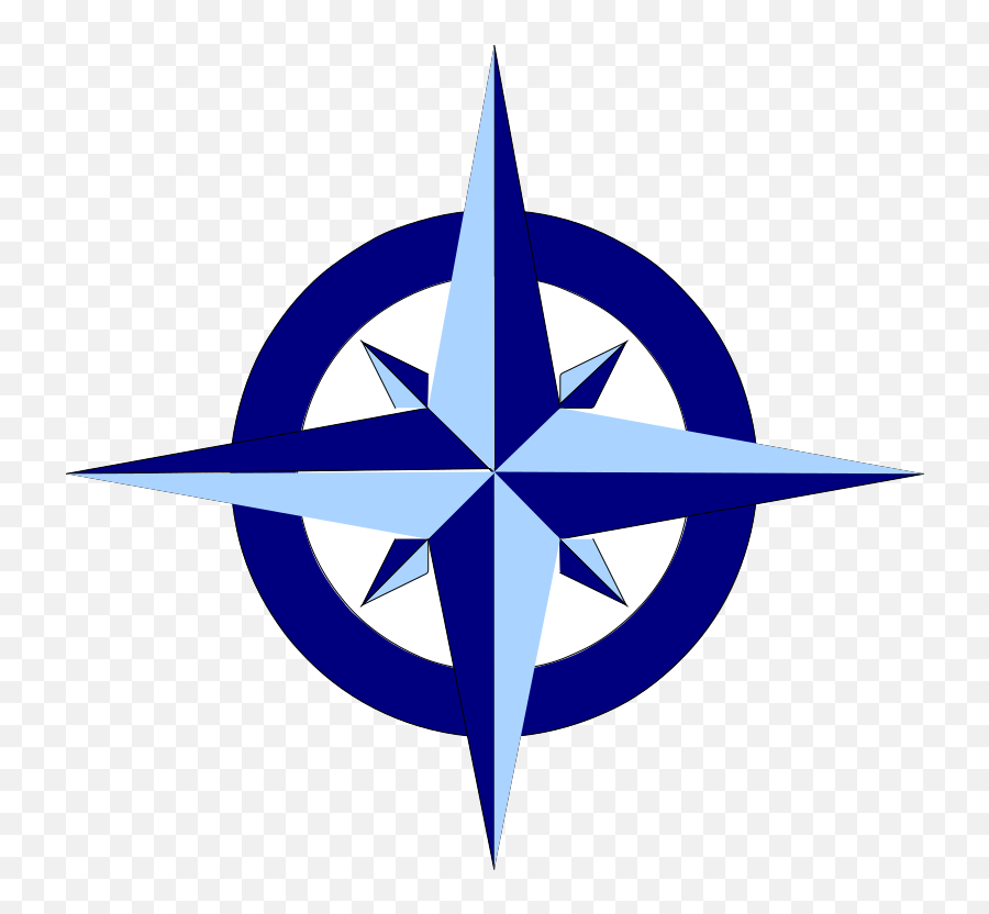 Blue Compass Rose Clip Art - Compass Rose Clipart Small Png,Compass Rose Icon