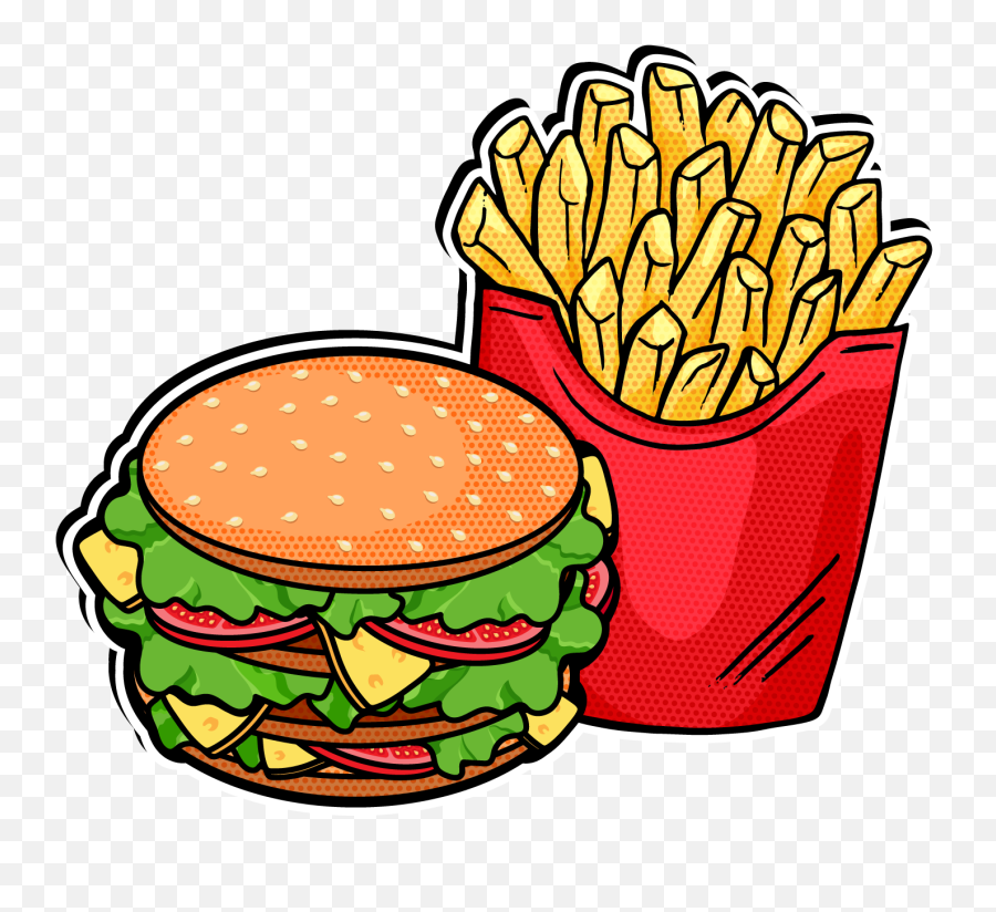 Hamburguesa Dibujo Png - Hamburger And Fries Clip Art,Hamburguesa Png