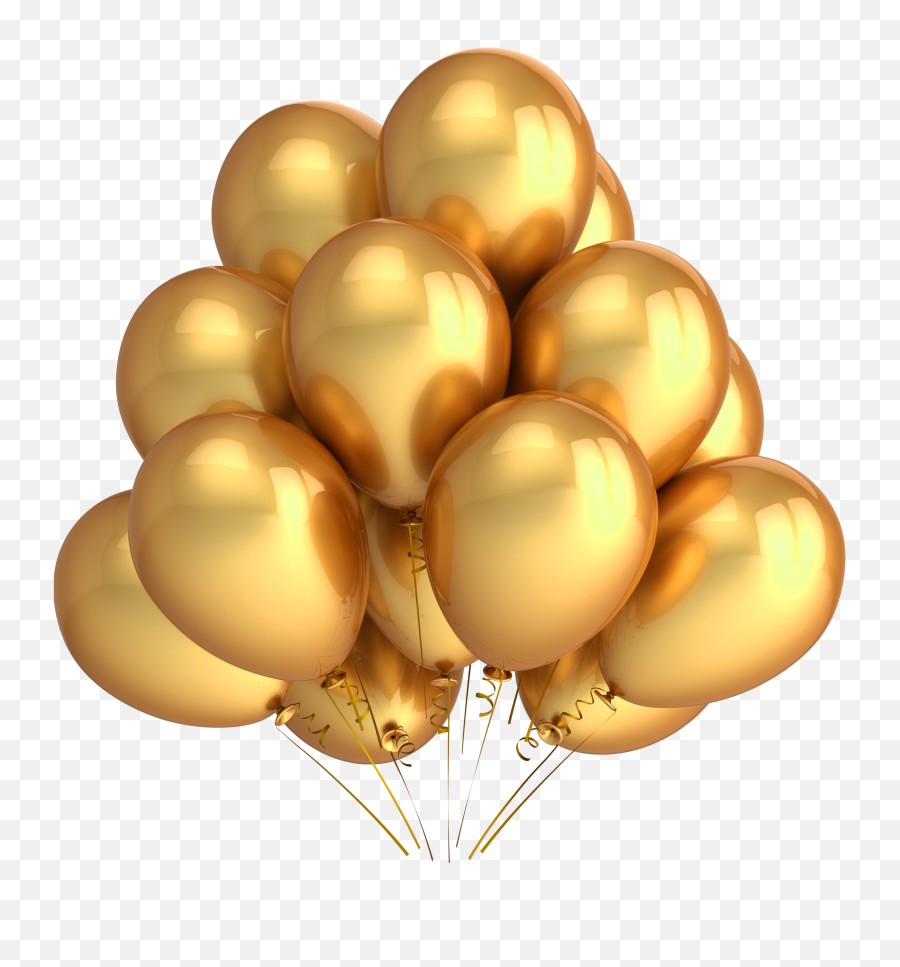 Golden Balloons Transparent Png - Gold Balloons Clipart,Gold Transparent Background