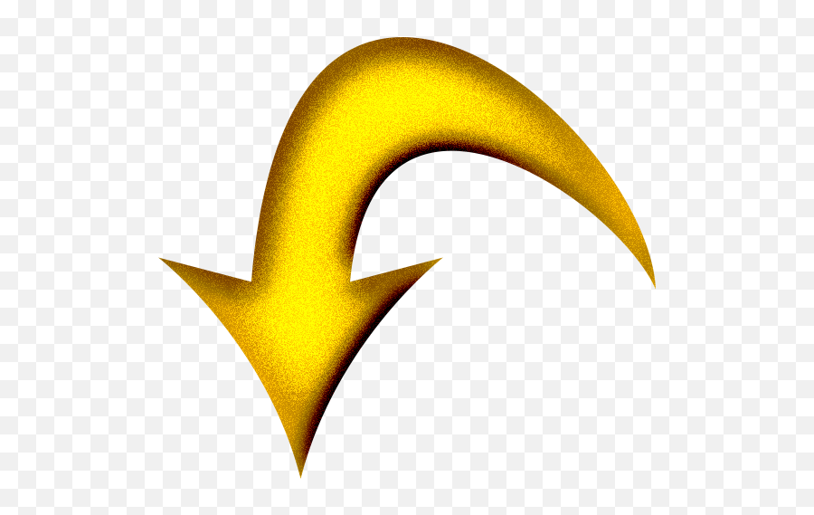 Yellow Arrow Curved Down - Yellow Curved Arrow Png Transparent,Gold Arrow Png