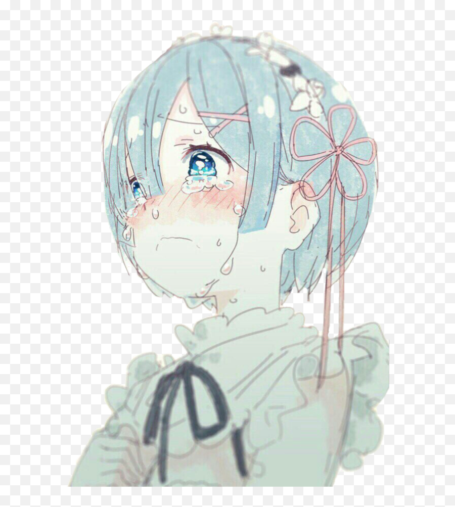 Download Rem Anime Animesad Animesadgirl Bluehair Cry Maid - Rem Re Zero  Crying Png,Sad Anime Girl Png - free transparent png images 