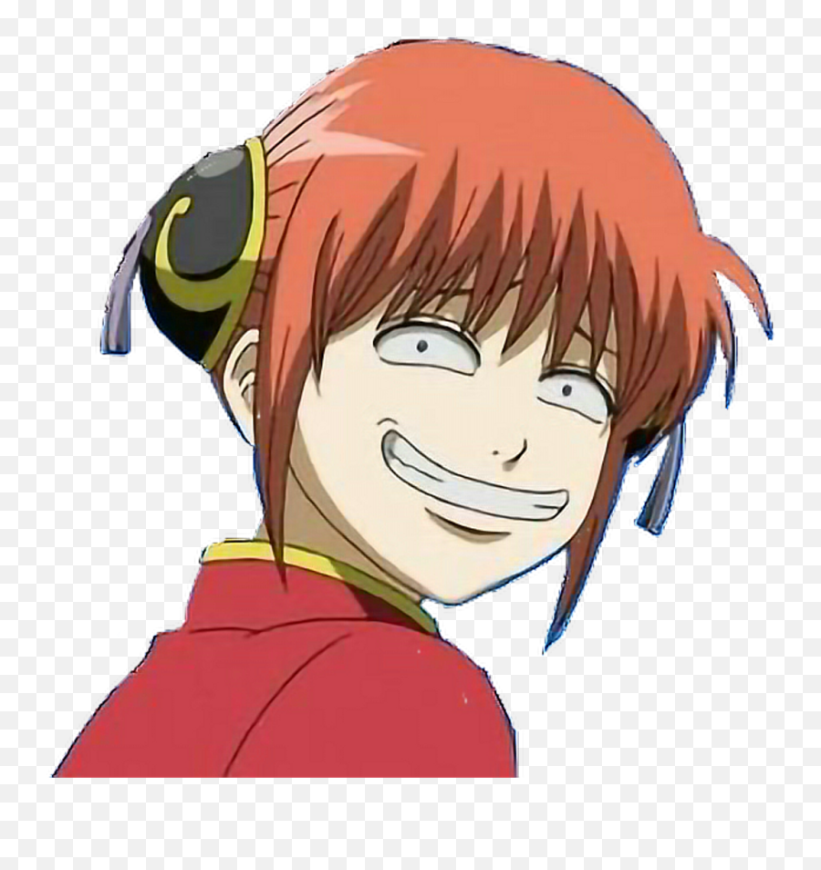 Gintama Sticker - Anime Stupid Happy Face Full Size Png Kagura Gintama Funny Face,Happy Face Png