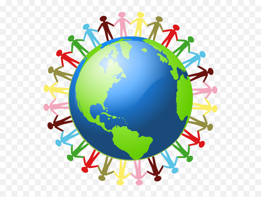 People Holding Hands Around The World - People Helping People Around The World Png,World Png
