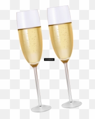 Champagne Bottle - Wine Glass png