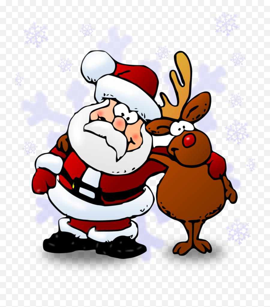Santa Reindeer Hugpng U2014 Briggs District Library - Santa And Rudolph Cartoon,Hug Png