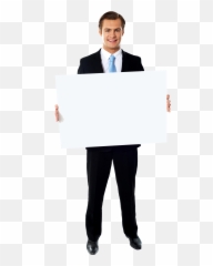 Business Man Png - Businessman Holding Sign
