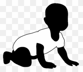 Singer Vector Shadow - Silhouette Baby Crawl Clipart png