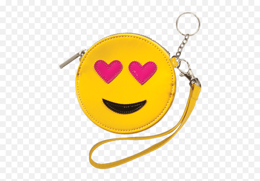 Heart Eyes Emoji Purse Key Chain - Smiley Png,Heart Eyes Emoji Transparent