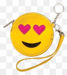 Heart Eyes Emoji Purse Key Chain - Smiley png