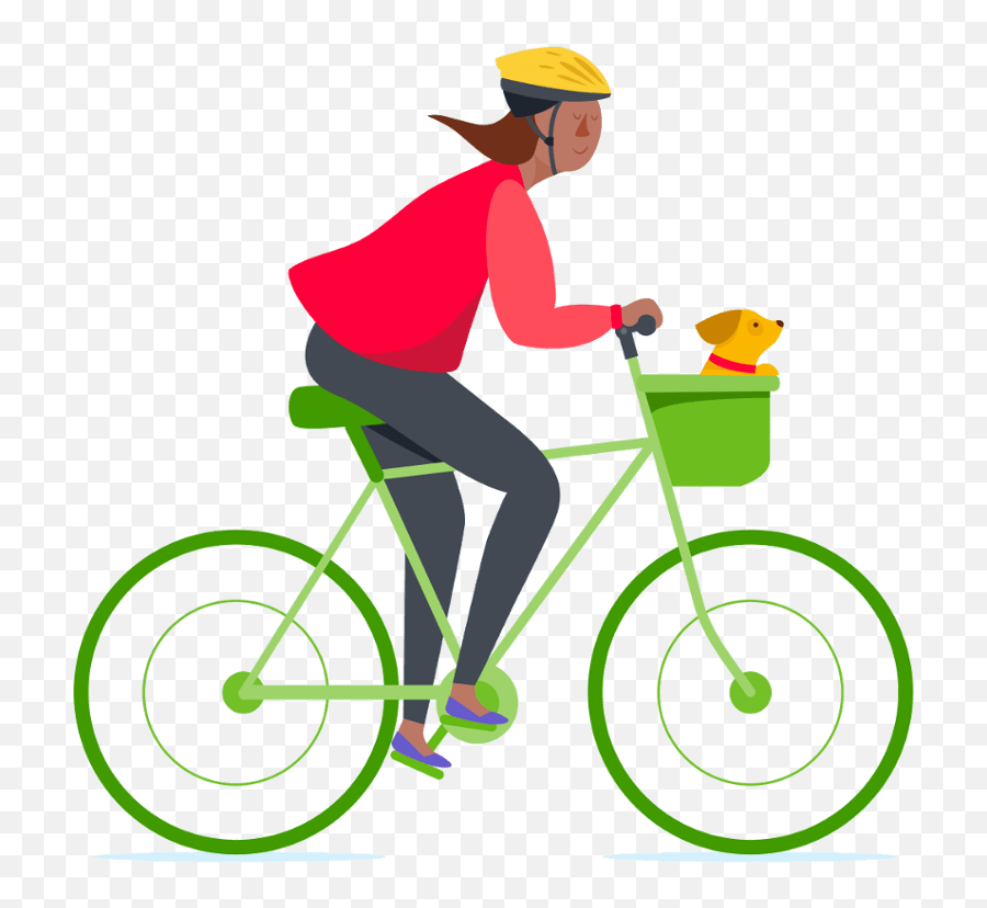 Commuter Cyclist Icon Transparent Clipart - Full Size Bicycle Png,Bicycling Icon