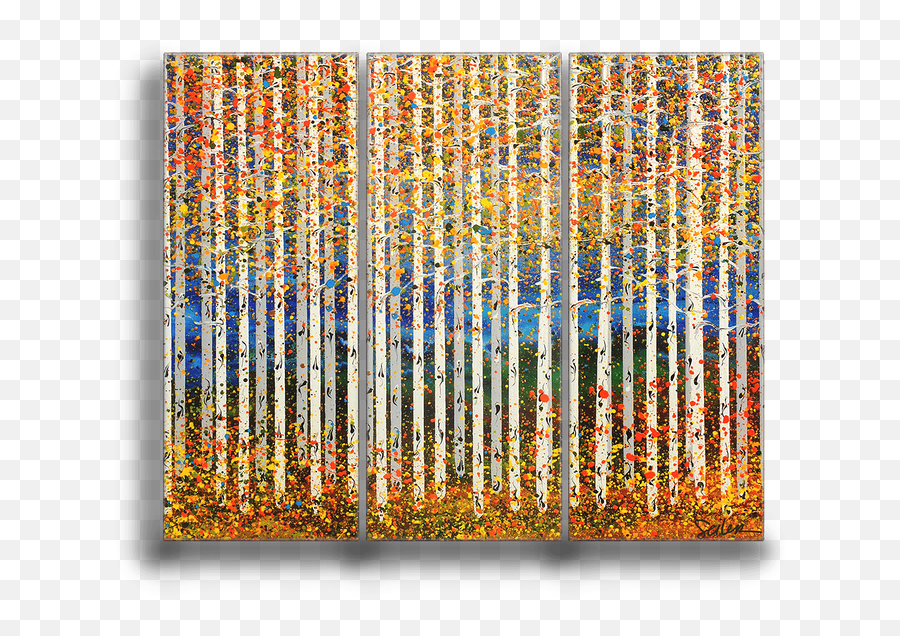 Fall Aspen Trees 3 - Panel Box Art Visual Arts Png,Fall Trees Png