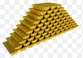Gold Bars Stock Pile - With Transparent Background png