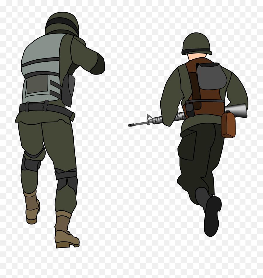 Soldiers Clipart Solider - Soldier Back View Png,Soldiers Png