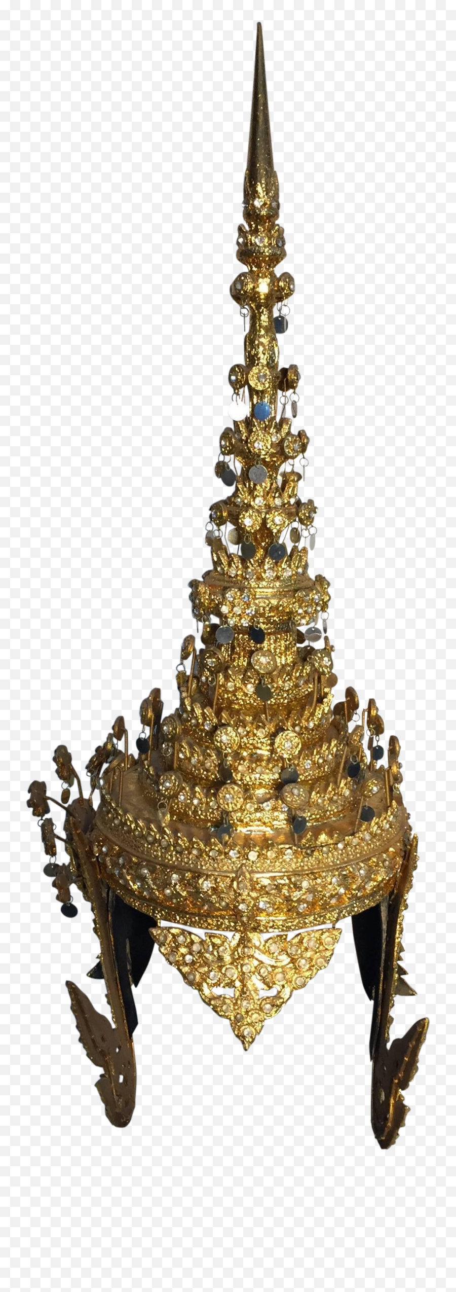 Thai Gilt Ceremonial Headdress - Thai Headdress Png,Headdress Png
