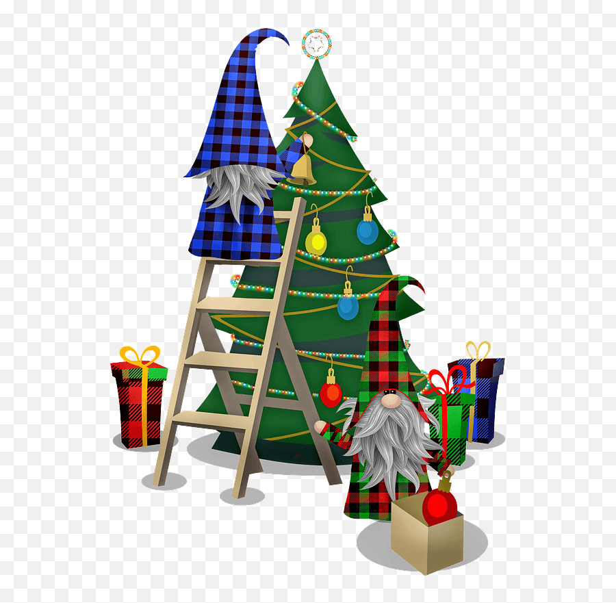 Gnomes Preparing Christmas Tree Clipart - Christmas Tree Png,Christmas Tree Clipart Png