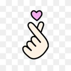 Love Heart Hand Saranghaeyo Pink Tumblr - Korean Sign Transparent png