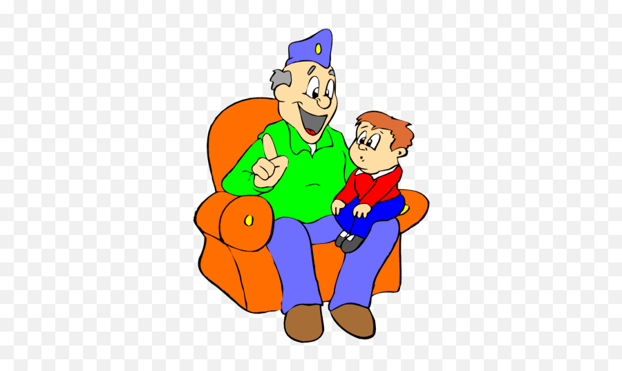 Download Hd Grandpa Talking To Son Clipart - Grandpa And Grandpa And Grandson Clipart Png,Grandpa Png