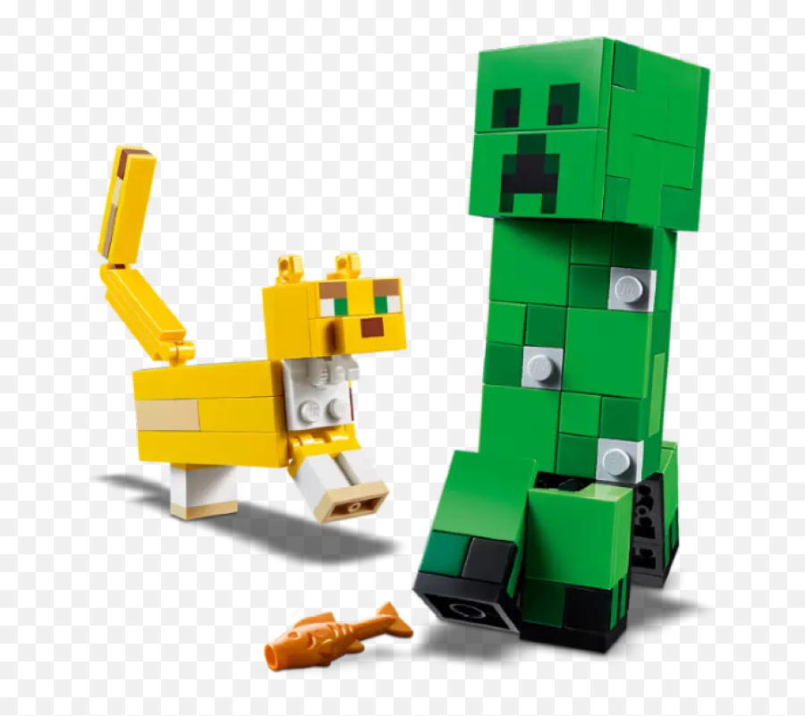 21156 Lego Minecraft Bigfig Creeper - Lego Minecraft Bigfig Creeper And Ocelot Png,Minecraft Creeper Transparent