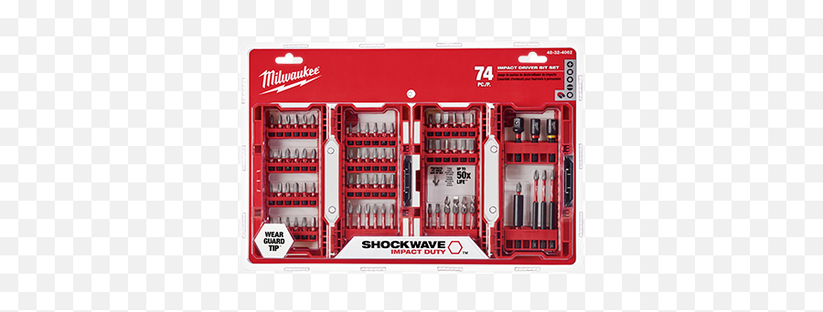 Shockwave 74pc Impact Drill U0026 Drive Set Milwaukee Tool - Milwaukee Shockwave Impact Driver Bit Set 74 Piece Png,Shockwave Png